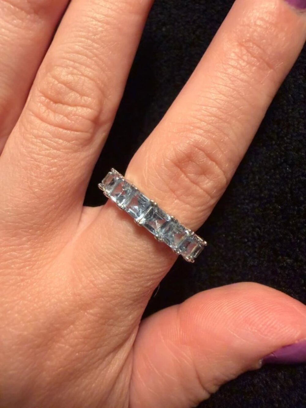 Light Blue Rectangle Eternity Ring